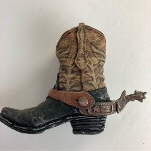 Cowboy Boot with Spur Statue Figurine Decoration Paper Weight Cowboy Ornament